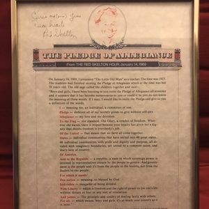 Autographed Red Skelton Pledge of Allegiance